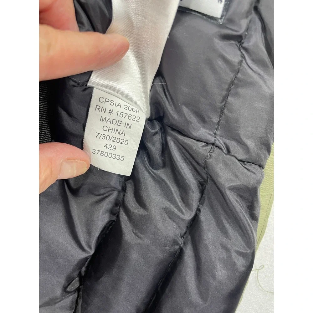Eddie Bauer Down Parka Boys Faux Fur Hood Olive Green Size 2T With Gloves